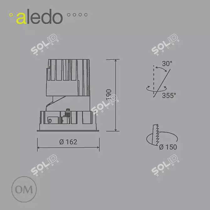 Skill SRA 150: Professional Round Spotlight 3D model image 2