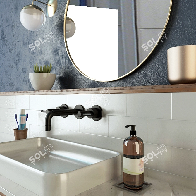 Sleek Spa Oasis: Modern Bathroom Furniture 3D model image 3