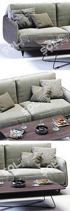 Ditre Italia ELLIOT 2-Seater Maxi Sofa: Stylish and Spacious 3D model image 2