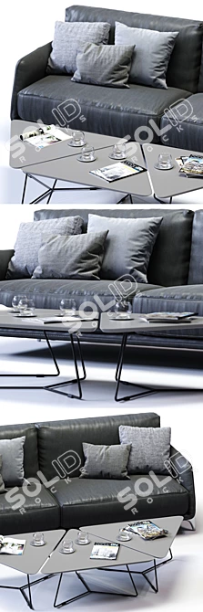 Ditre Italia ELLIOT Maxi 3-Seater Sofa 3D model image 2