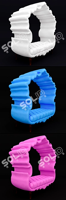 Ribbon-Wrapped Settee: Elegant and Luxurious 3D model image 1