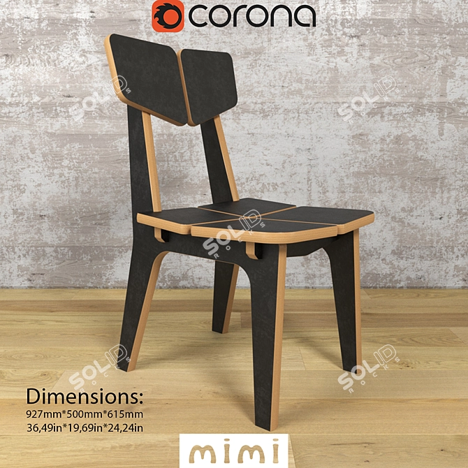 Modern Domino Big Chair Set 3D model image 1