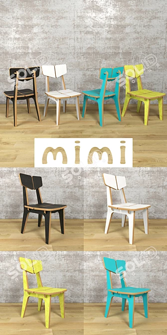 Modern Domino Big Chair Set 3D model image 2