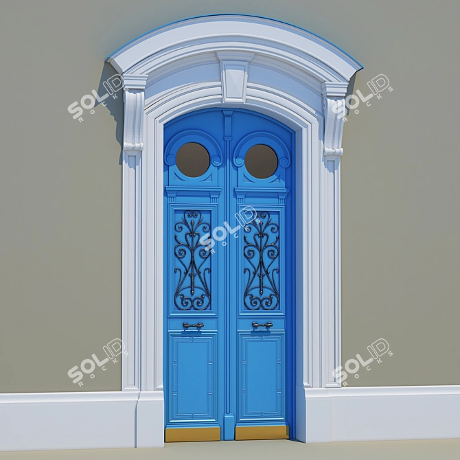 Elegant Entryway Door 3D model image 1