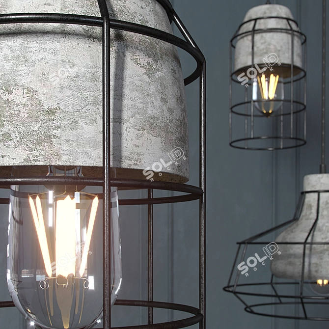 Vintage Eglo Consett Pendant Light 3D model image 2