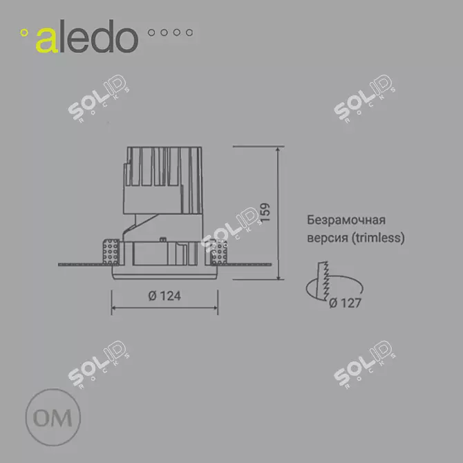 Aledo Plus Skill TRA 125: Versatile Turnable Lighting Solution 3D model image 2