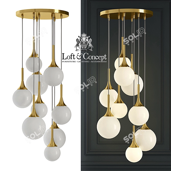 Whitney Chandelier: Elegant Ceiling Light 3D model image 1