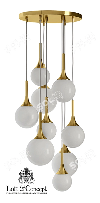 Whitney Chandelier: Elegant Ceiling Light 3D model image 2