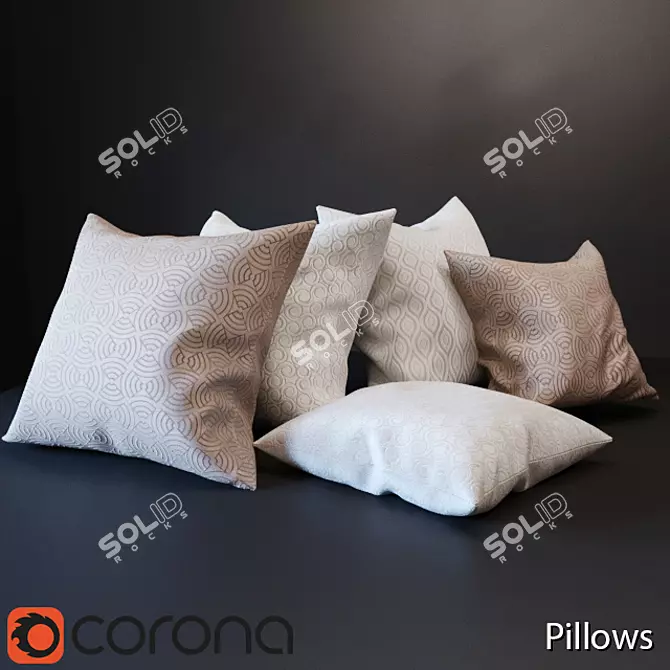 Cozy Colorful Pillows 3D model image 1