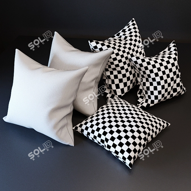 Cozy Colorful Pillows 3D model image 3