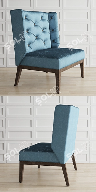 Zaza Tufted-Back Chair: Luxurious Elegance for Any Space 3D model image 2