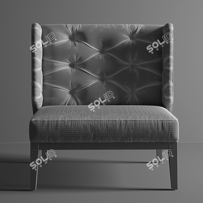 Zaza Tufted-Back Chair: Luxurious Elegance for Any Space 3D model image 3