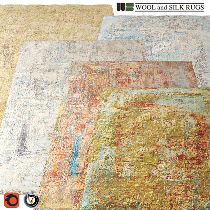 Title: Wool&Silk Soho Carpet - 2000x2500, 5 Colors 3D model image 1