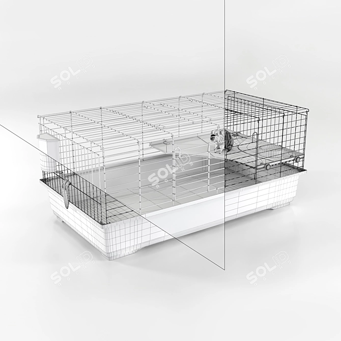 Adorable Skinny Guinea Pig- Sirius| IMAC Easy 100 Cage 3D model image 3