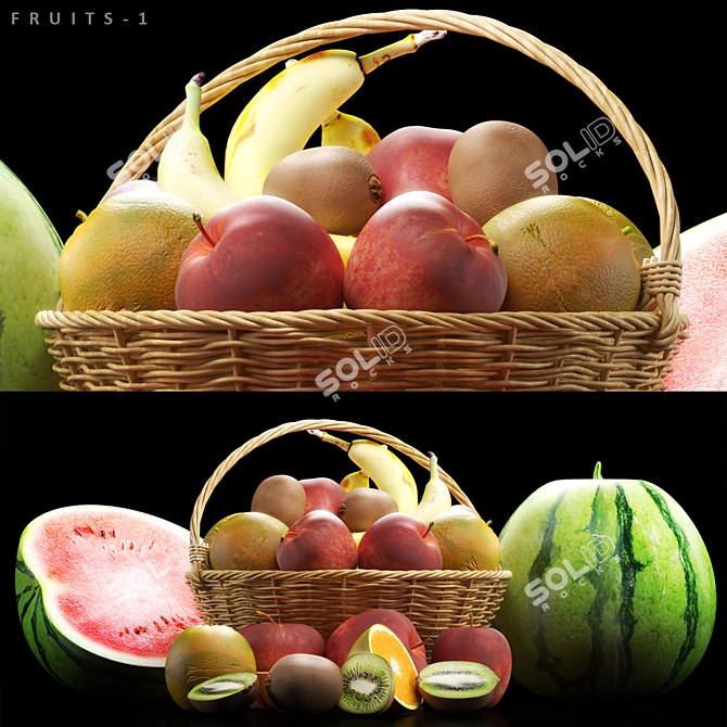 Vibrant Fruits Collection 3D model image 1