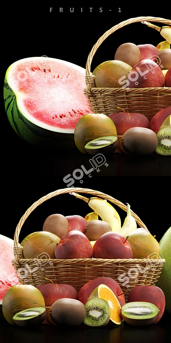 Vibrant Fruits Collection 3D model image 2