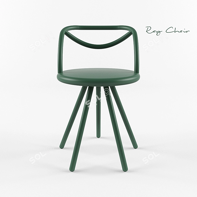 Minimalist Tubular Steel Ray Chair 3D model image 1