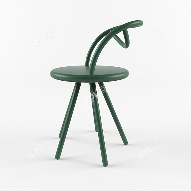 Minimalist Tubular Steel Ray Chair 3D model image 3