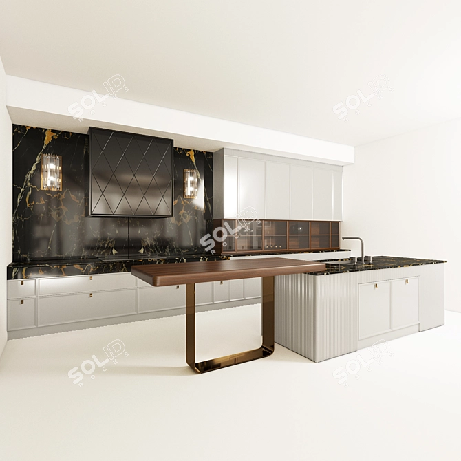 CASTAGNA DECO: Elegant Italian Kitchen 3D model image 1