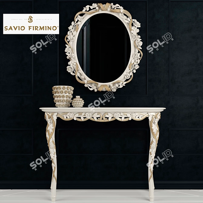 Savio Firmino Console & Mirror Set 3D model image 1