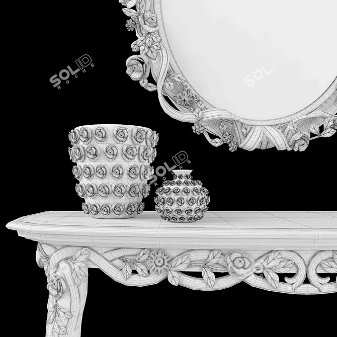 Savio Firmino Console & Mirror Set 3D model image 3