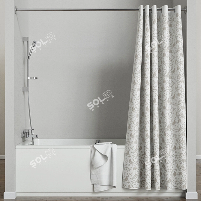 Comfort Plus KOLO Bath Set with Glass Curtains 3D model image 2