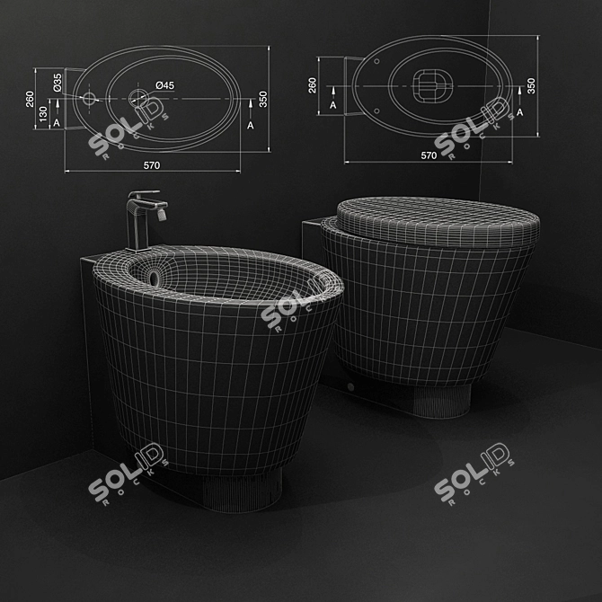 Scarabeo Ceramiche Wish: Elegant Ceramic Basins 3D model image 2