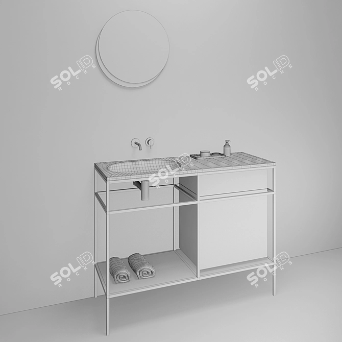 Modern Washbasin Set: ex.t Frame 3D model image 3