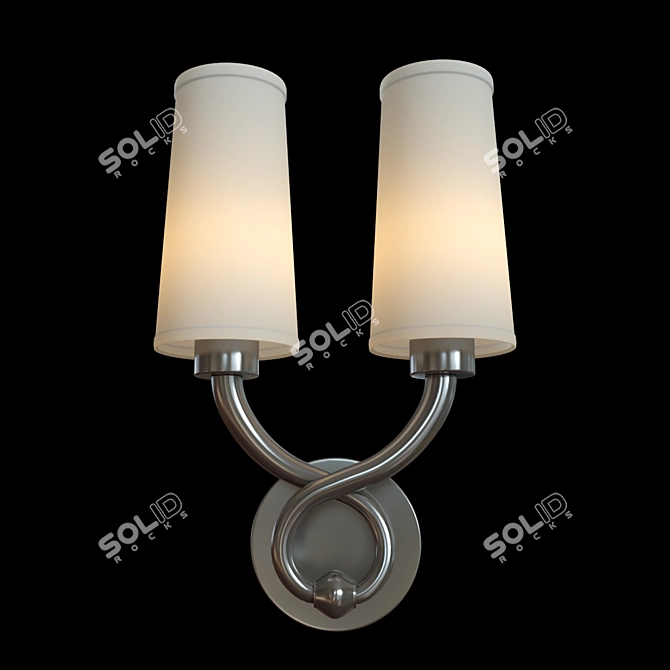 Hudson 2-Light Sconce: Elegant Illumination 3D model image 1