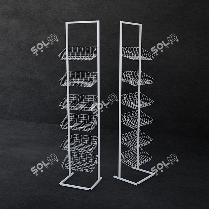 Versatile Mesh Rack: 1900*400*350 3D model image 1