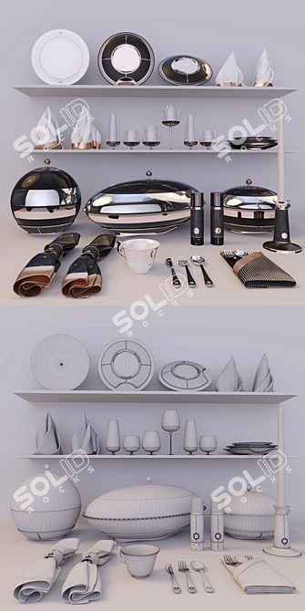 PARS Tableware Set 3D model image 3