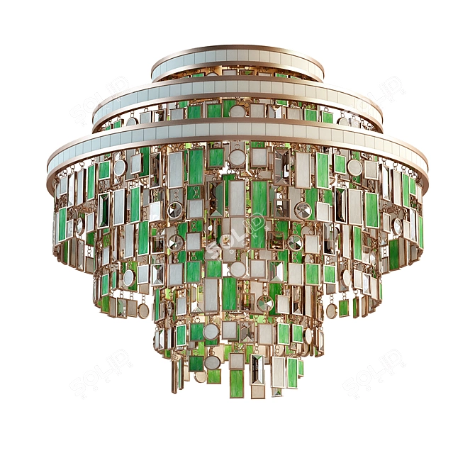 Elegant Corbett Crystal Chandelier 3D model image 1