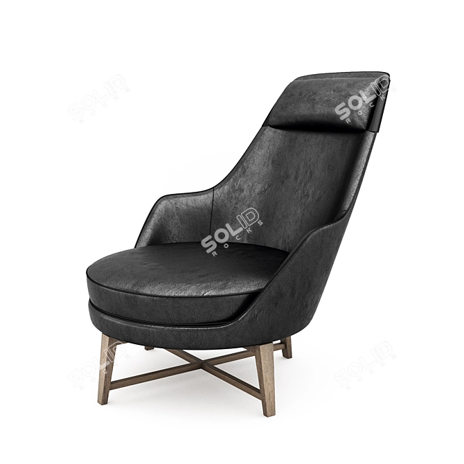 Crafted Luxury: Guscio Armchair 3D model image 1