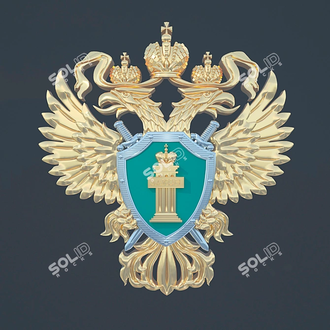 Russian Prosecutor's Coat of Arms 3D model image 1