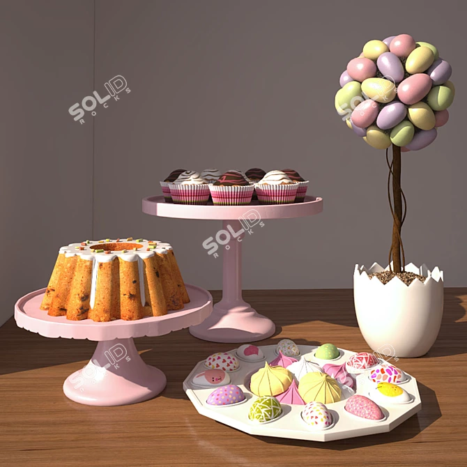 Easter Bliss Decor Set 3D model image 1