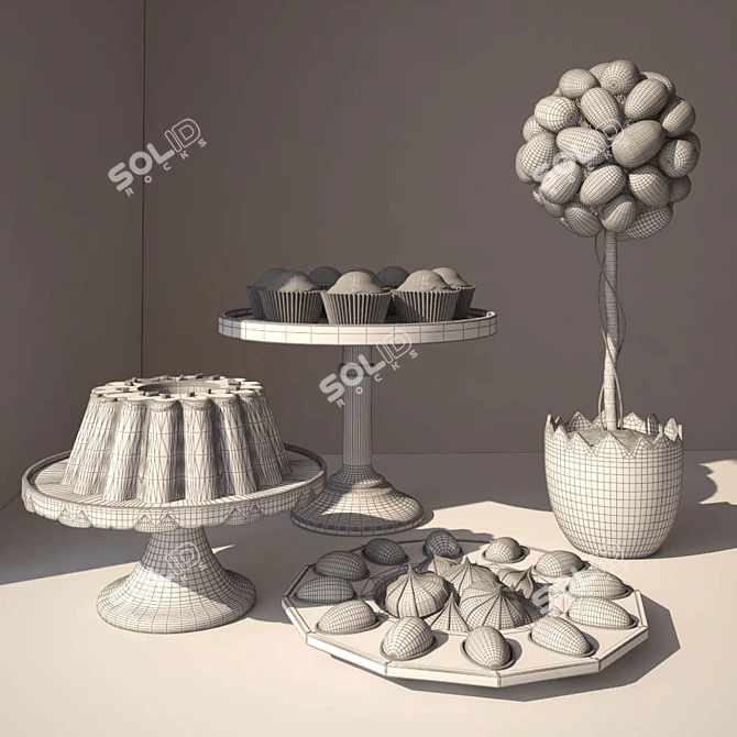 Easter Bliss Decor Set 3D model image 2