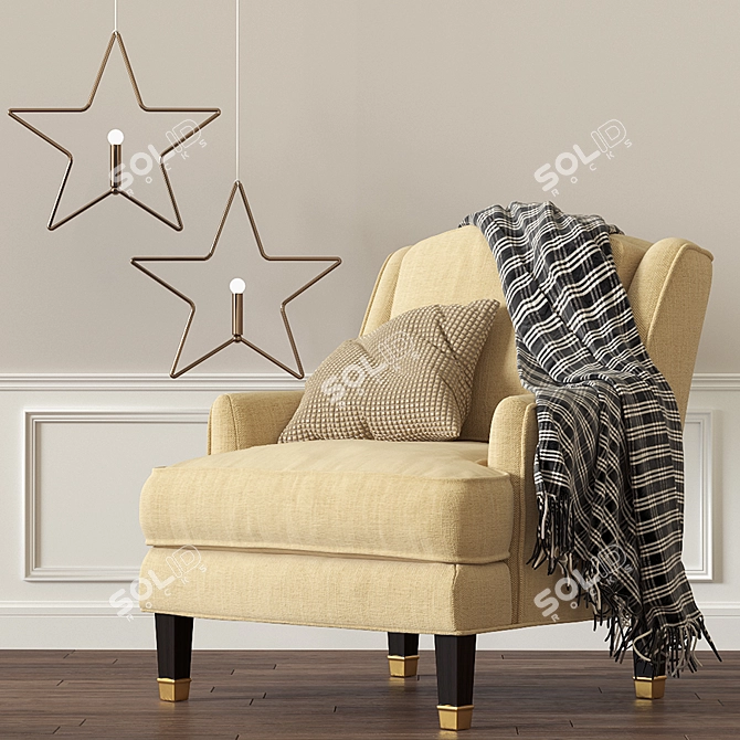 Elegant Juliette Loose Back Chair 3D model image 1