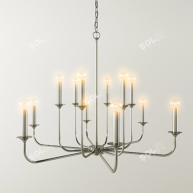 Translucent Elegance: Breck Chandelier 3D model image 2