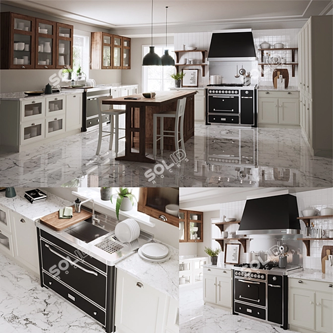 Scavolini Favilla Barazza Classica: Elegant Kitchen Design 3D model image 1