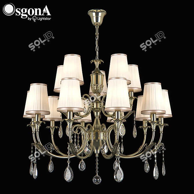 Elegant Crystal Pendant Chandelier 3D model image 1