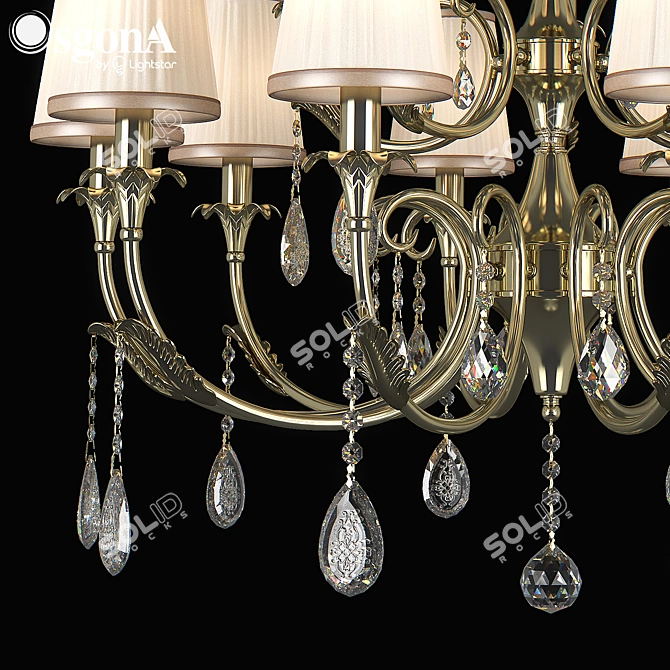 Elegant Crystal Pendant Chandelier 3D model image 2