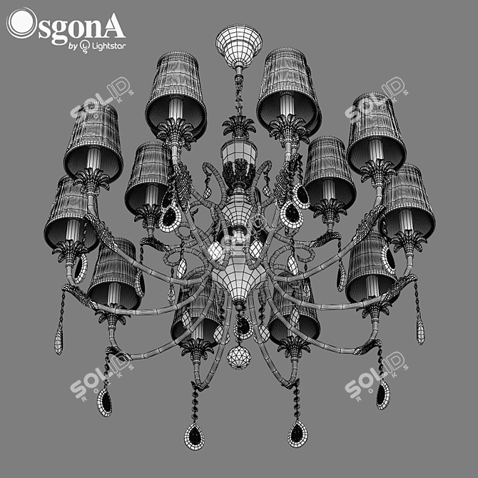 Elegant Crystal Pendant Chandelier 3D model image 3