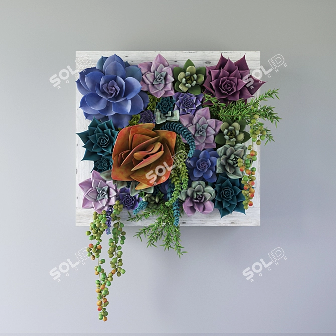 3D Wall Decor, Succulent Design 3D model image 1