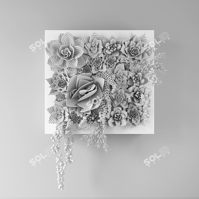 3D Wall Decor, Succulent Design 3D model image 2