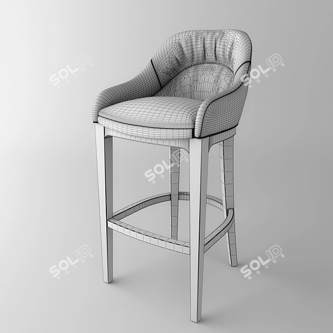 Elegant Halo Caza Barstool 3D model image 2