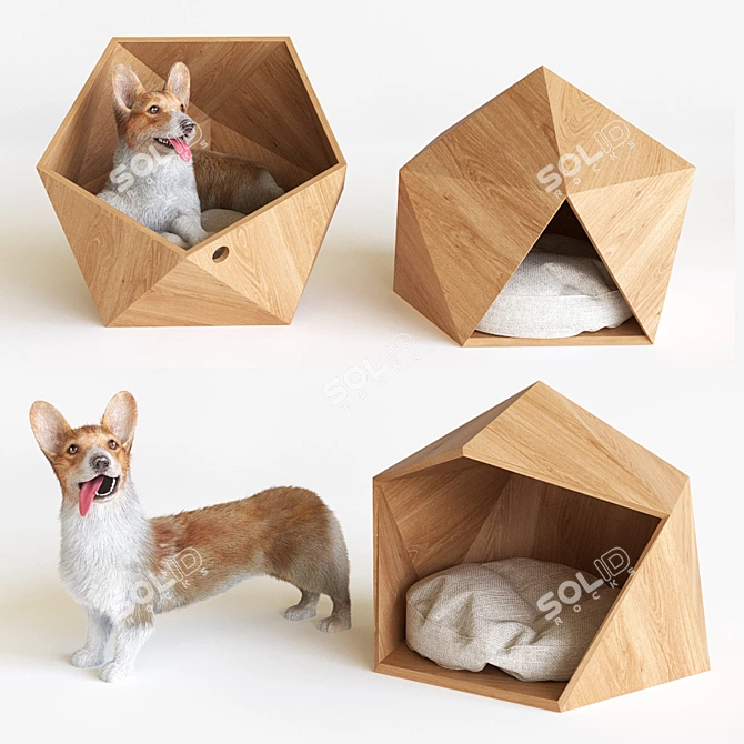 Cozy Corgi Pet Bed 3D model image 1