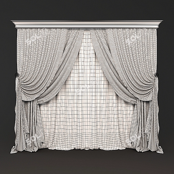 Elegant Drapery Set 3D model image 3