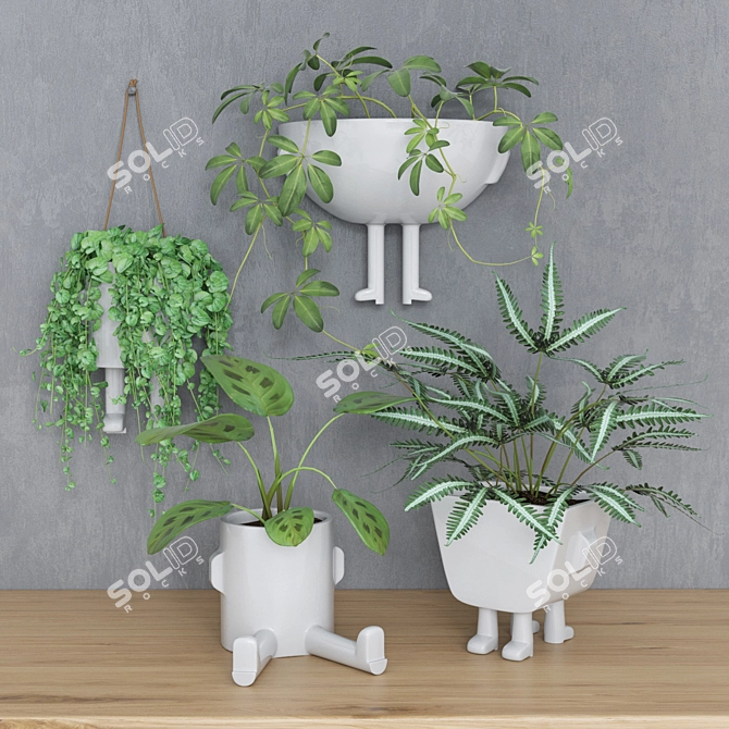 Handcrafted Ceramic Pot Collection 3D model image 1