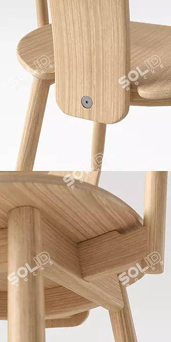 Icha English Oak Chair | Modern Scandinavian Design 3D model image 2