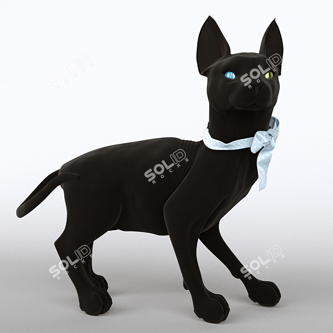 Title: Lucky Charm: Sphinx Cat 3D model image 1